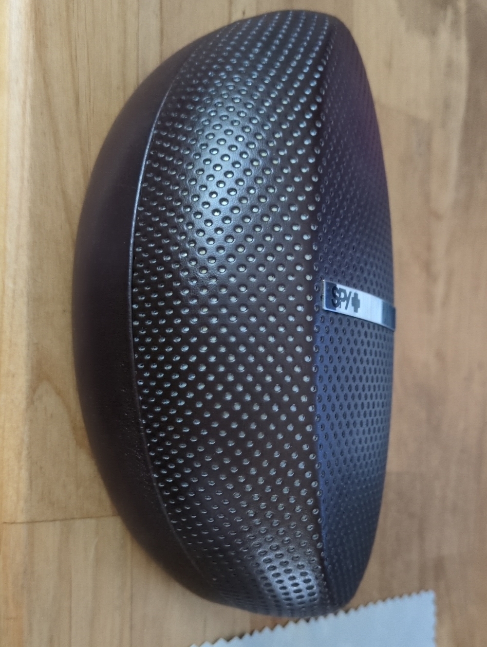 SPY Textured Pebble Hard Shell Sunglasses Case in Dark Brown